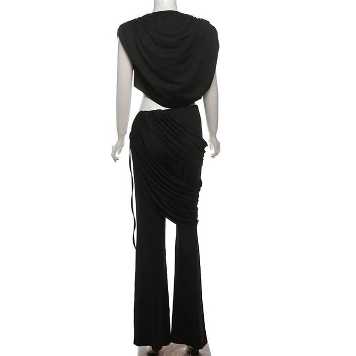 Cap sleeve ruched solid pant set  | Festival Outfits Women