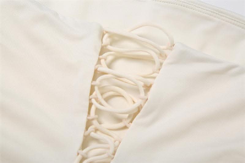 Halter cross front lace up mini dress-final-sale  | Festival Outfits Women