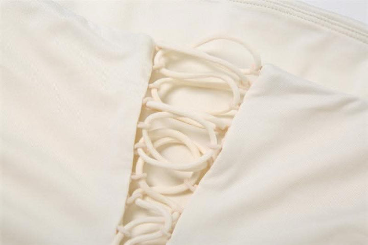 Halter cross front lace up mini dress-final-sale  | Festival Outfits Women