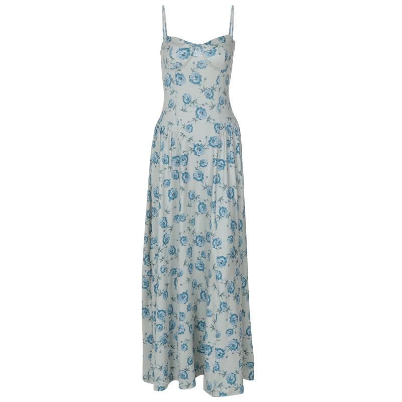 Sweetheart neck flower print cami maxi dress  | Festival Outfits Women
