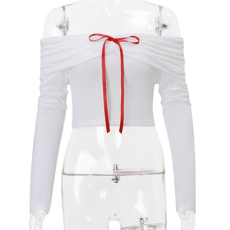 Ribbon dogon hannu mai kauri daga kafada | Kayan Biki na Mata