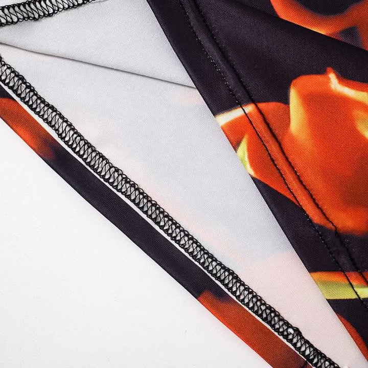 Body print sleeveless contrast backless u neck midi dress-final-sale  | Festival Outfits Women