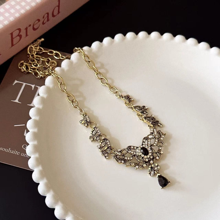 Butterfly pendant rhinestone necklace  | Festival Outfits Women