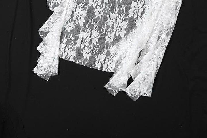Sweetheart neck lace ruffle see through cami midi dress  | Festival Outfits Women