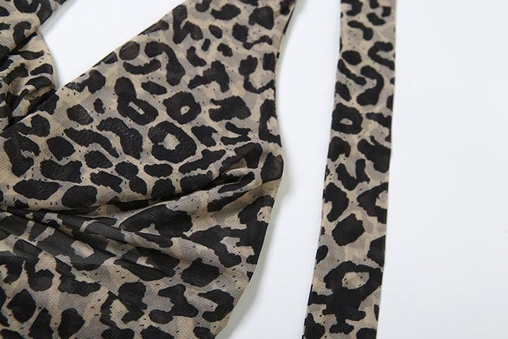 Halter leopard print backless top  | Festival Outfits Women  | Cheetah Print Top