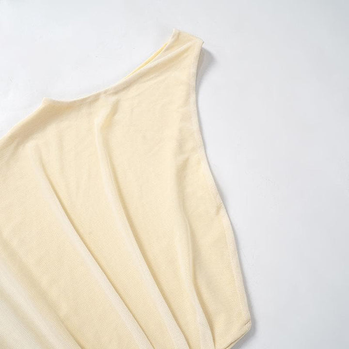 Rigar raga mai kauri da kafada ɗaya mara hannu | Kayan Biki na Mata