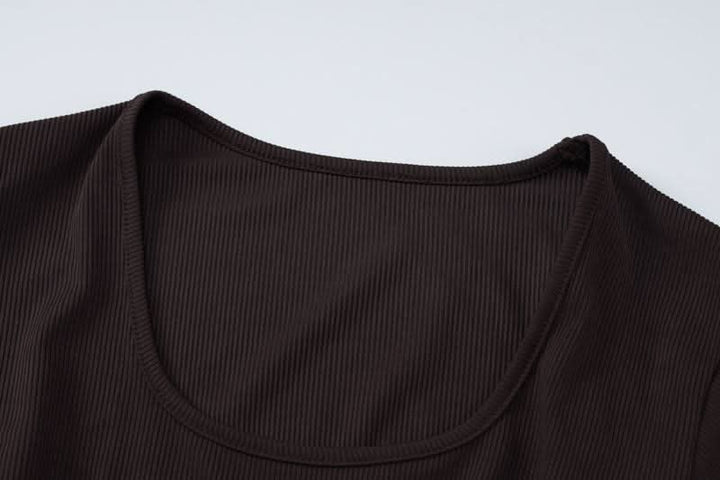 Long sleeve u neck ribbed solid maxi dress  | Festival Outfits Women