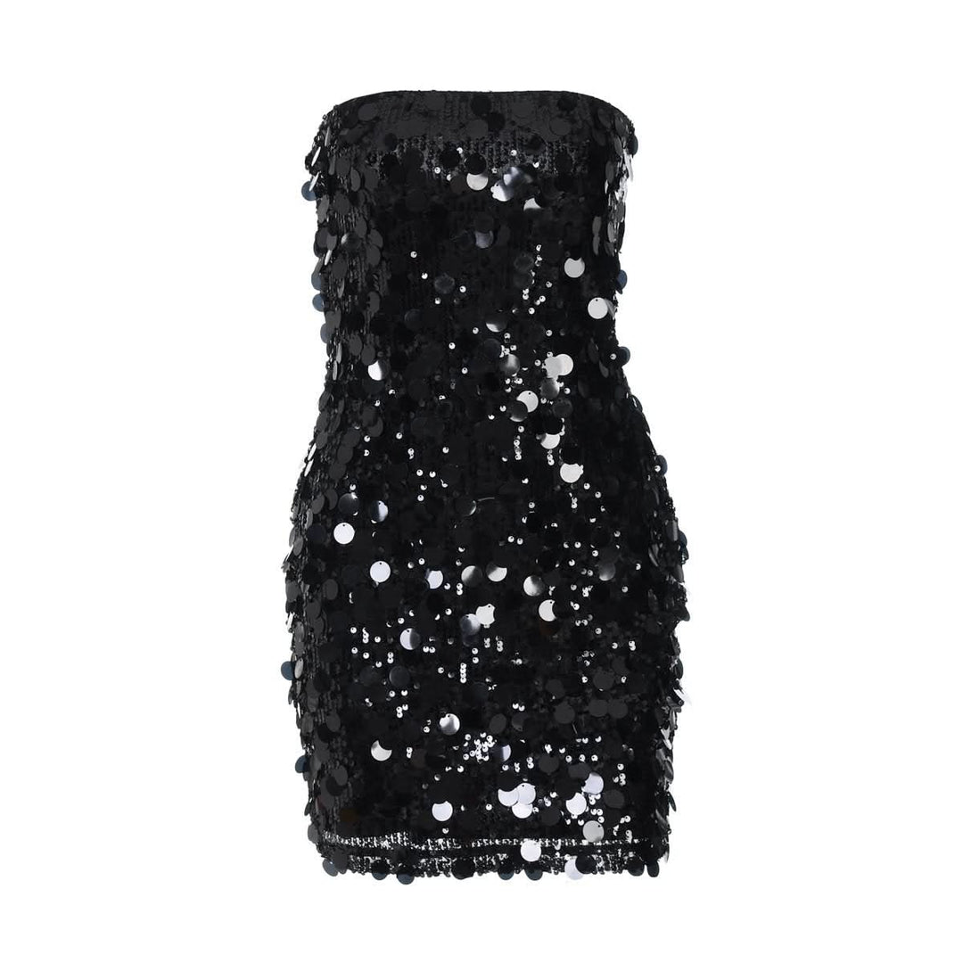 Glitter backless tube mini dress  | Festival Outfits Women