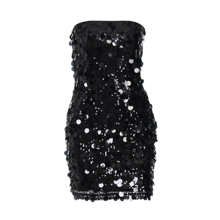 Glitter backless tube mini dress  | Festival Outfits Women
