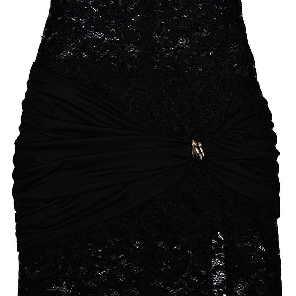 Lace ruched see through hollow out high slit cut out maxi dress  | Festival Outfits Women