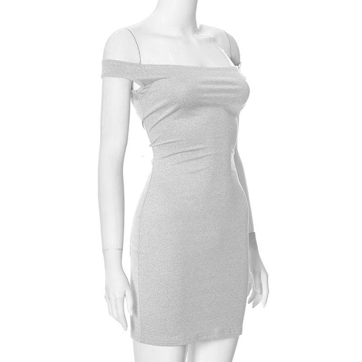 Off shoulder solid backless mini dress  | Festival Outfits Women-final-sale