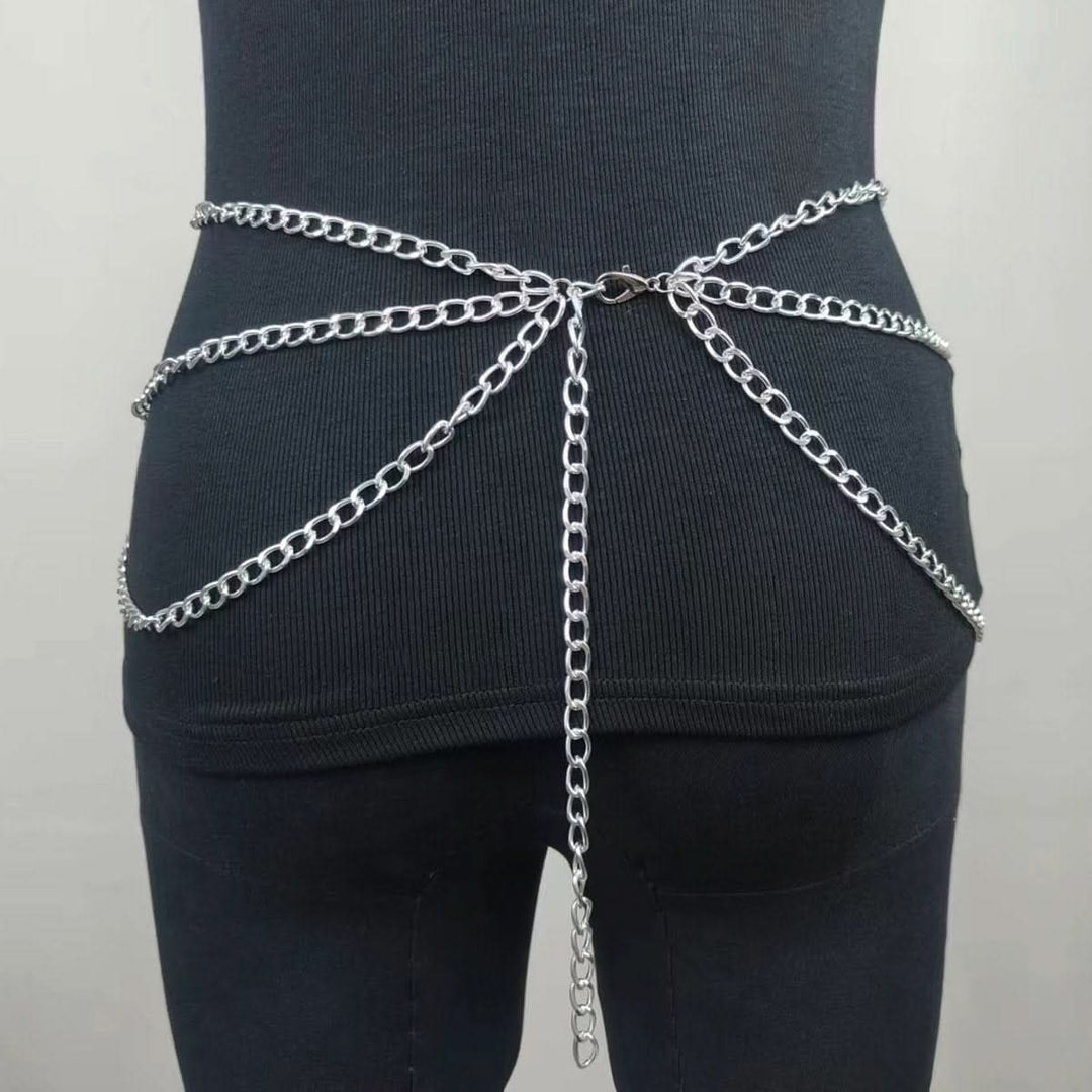 Metal chain cross decor o ring waist chain  | Festival Outfits Women