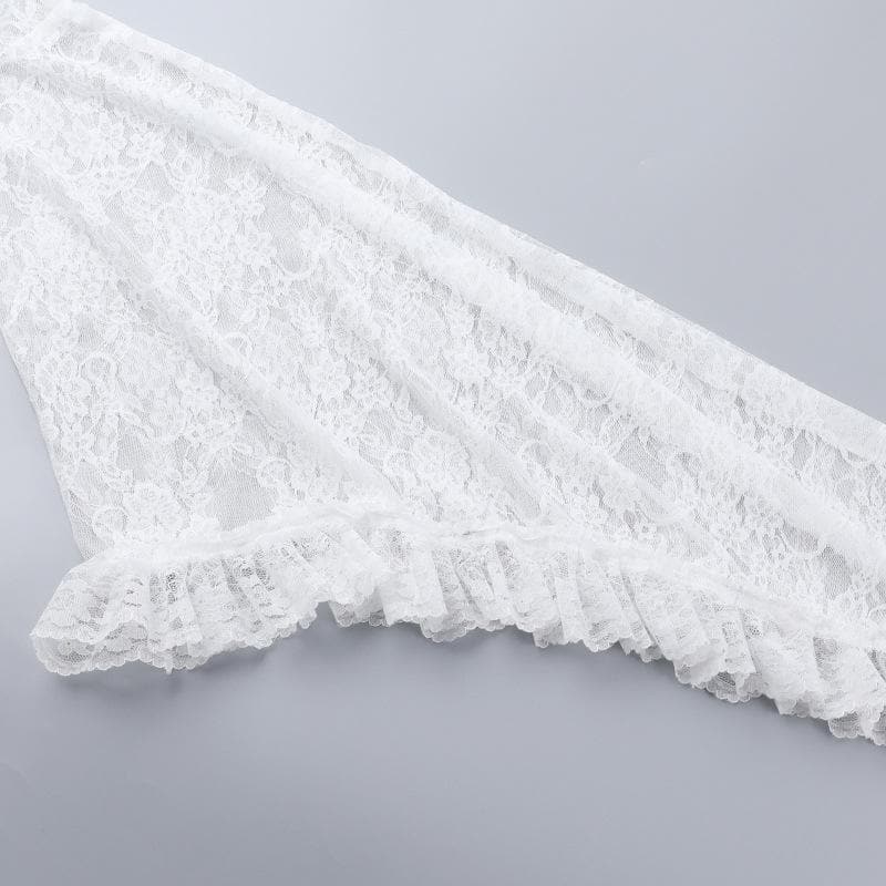 Long flared sleeve lace buckle shrug top  | Festival Outfits Women