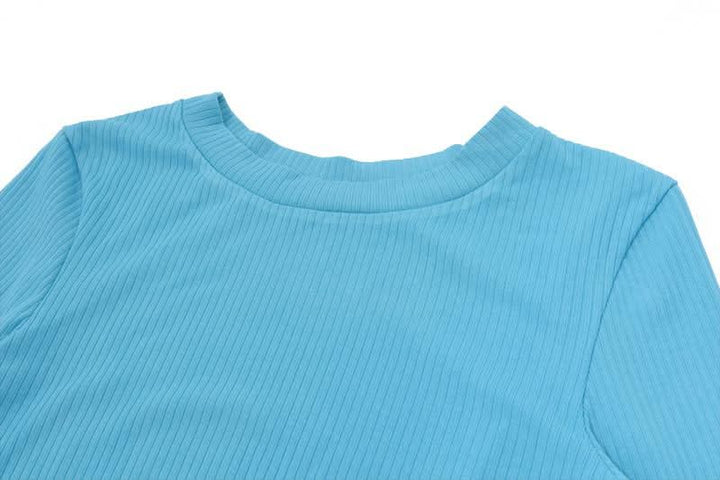 Crewneck long sleeve belt knotted knitted top  | Festival Outfits Women