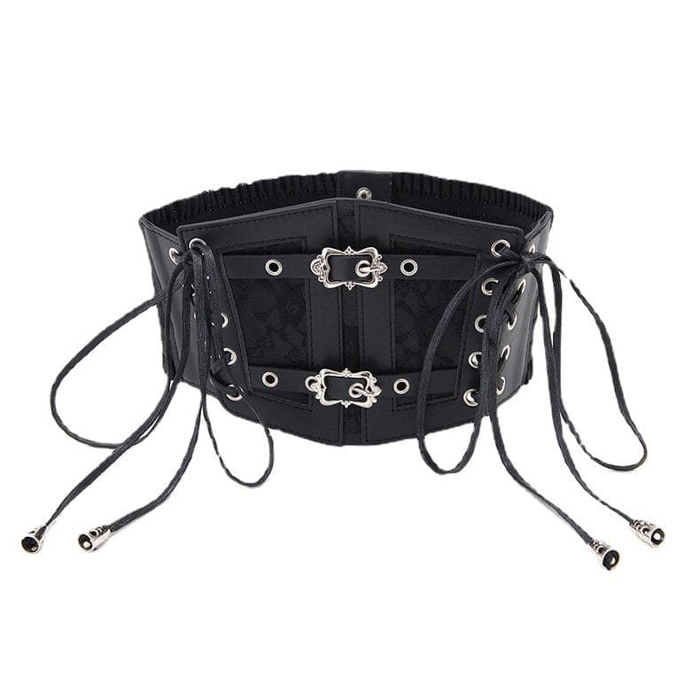 Lace up buckle ruffle contrast corset  | Festival Outfits Women