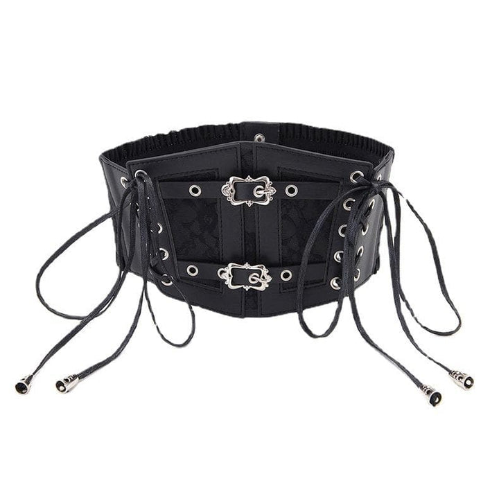 Lace up buckle ruffle contrast corset  | Festival Outfits Women