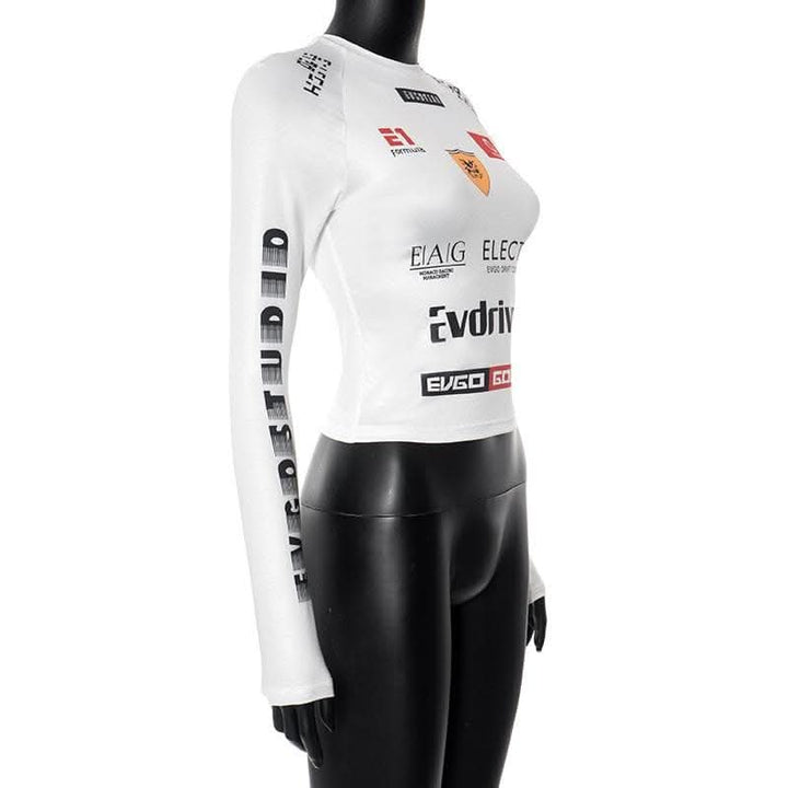 Long sleeve crewneck abstract contrast top-final-sale  | Festival Outfits Women