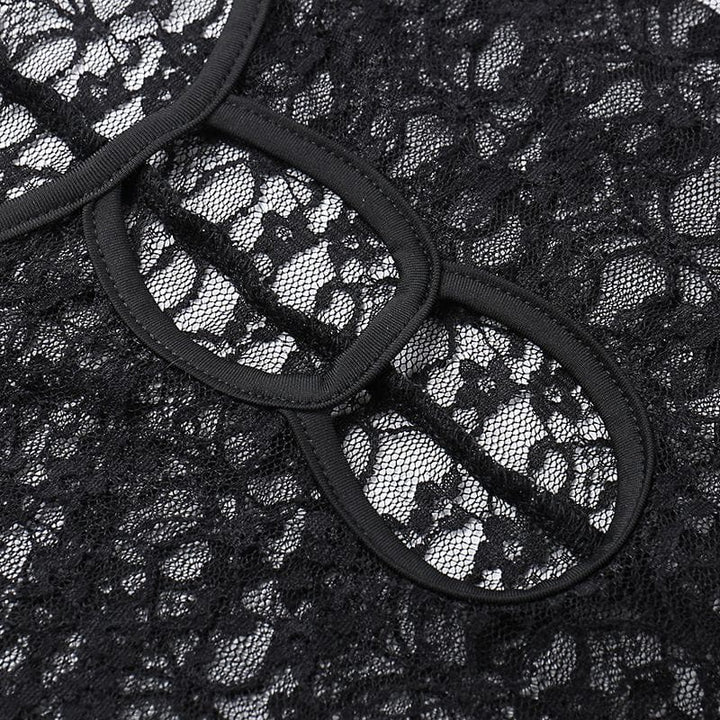 Kayan ado na mata masu kyau da na roba | V neck hollow out solid lace cami jumpsuit | Kayan ado na bikin mata