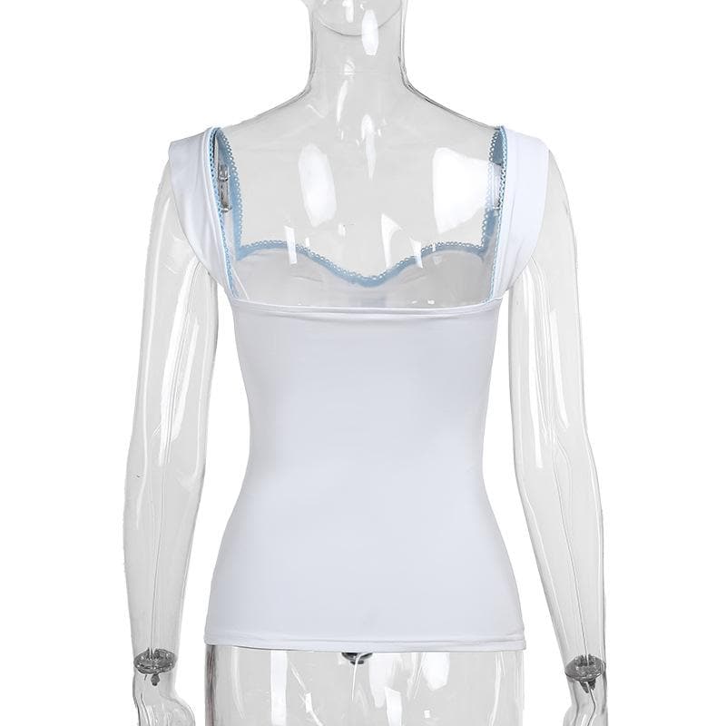 Ruched bowknot lace hem cami top | Kayan Biki na Mata