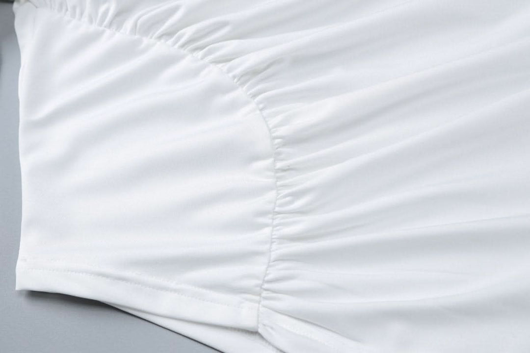 Long flared sleeve crewneck irregular solid top  | Festival Outfits Women-final-sale