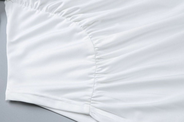 Long flared sleeve crewneck irregular solid top  | Festival Outfits Women-final-sale