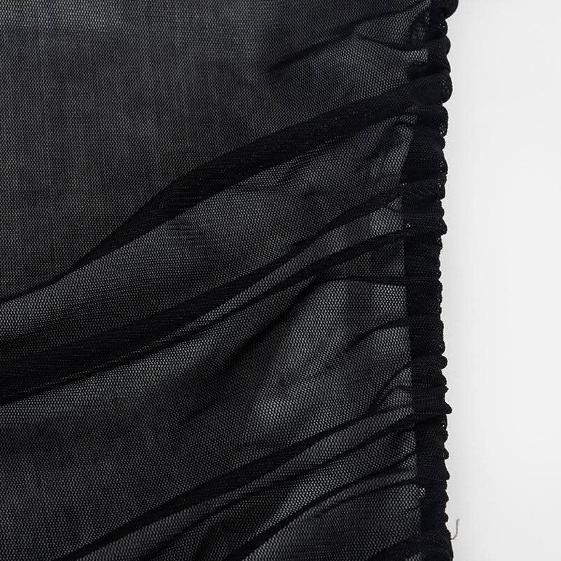 Backless mesh ruched tube mini dress  | Festival Outfits Women