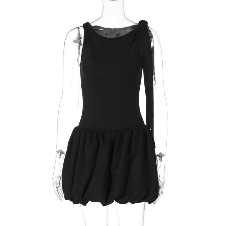 One shoulder knotted bodysuit mini skirt set  | Festival Outfits Women