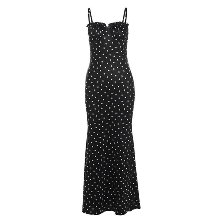 Polka dot ruched cami maxi dress  | Festival Outfits Women