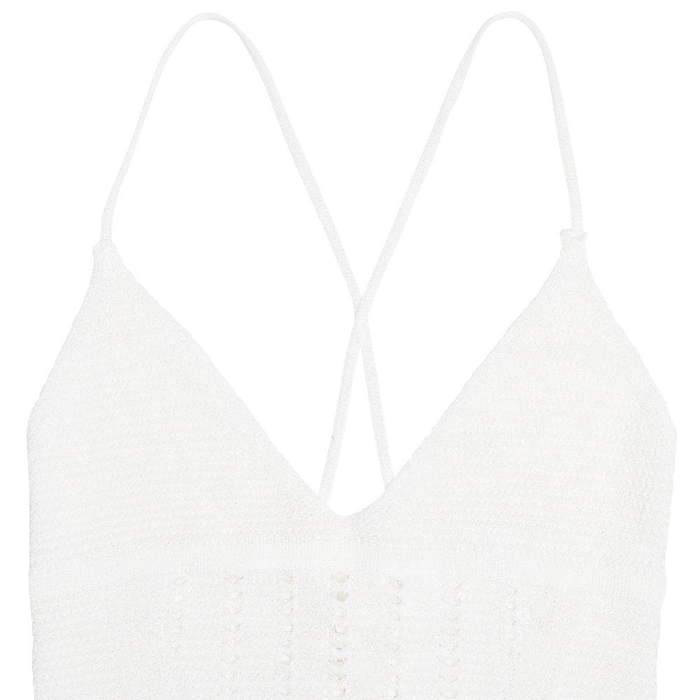 V neck knitted cross back backless cami mini skirt set  | Festival Outfits Women