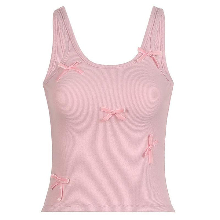 Rigar tanki mara baya mai kama da ta U neck bowknot | Kayan Biki na Mata