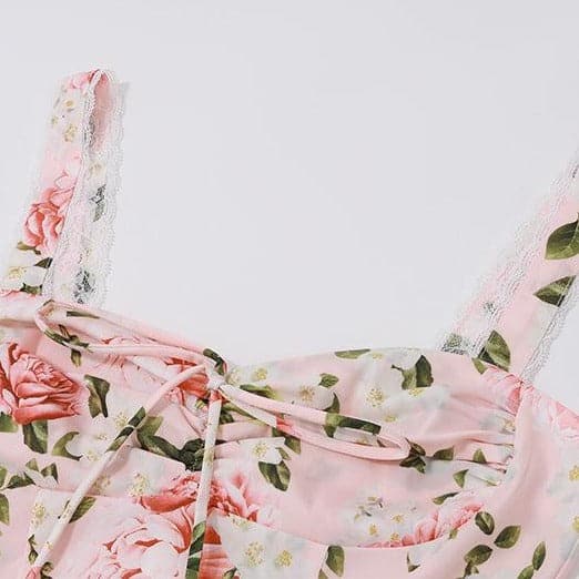 Riga mai lace mai laushi da aka yi da fure mai rubutu mai kauri | Tufafin Biki na Mata