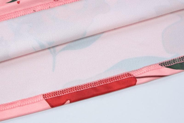 Rigar midi mai kama da ta cami mai kama da ta u wacce aka buga da wuyan fure | Kayan bikin mata