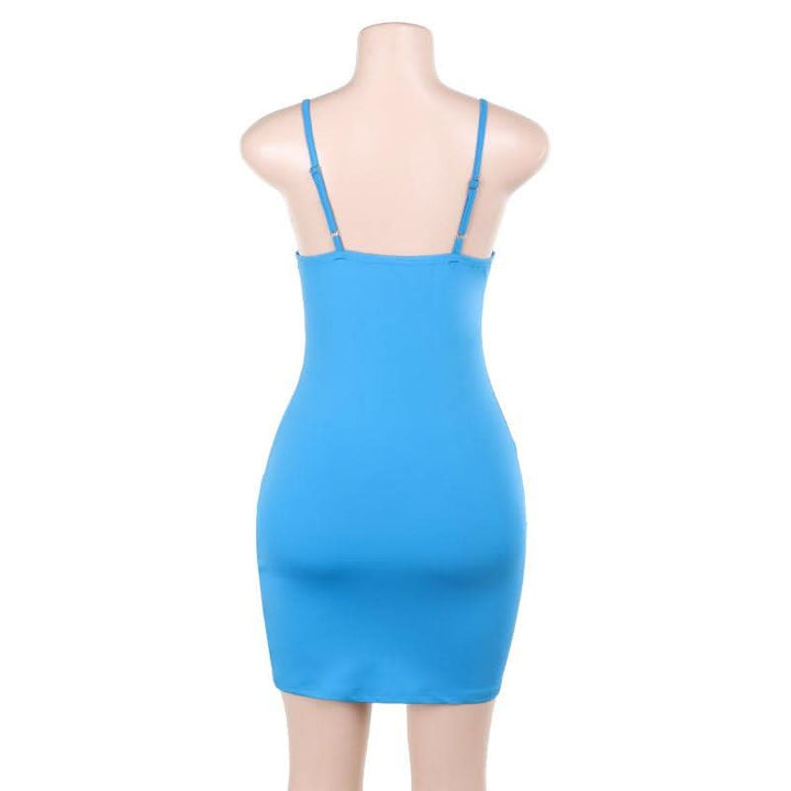 Hollow out v neck ruched backless cami cut out mini dress  | Festival Outfits Women