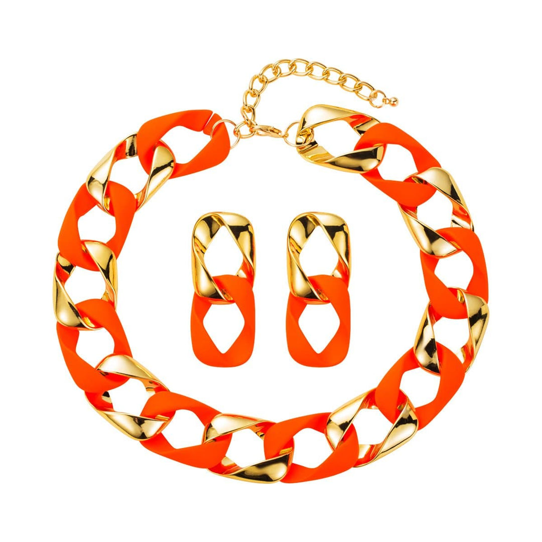 Patchwork contrast metal chain necklace  | Festival Outfits Women