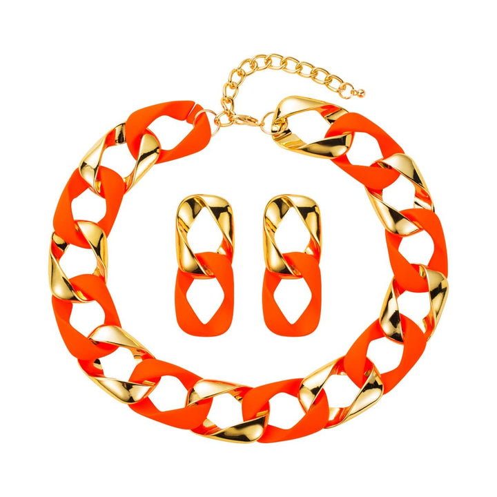 Patchwork contrast metal chain necklace  | Festival Outfits Women