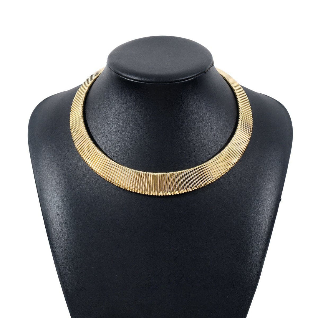 Ribbed metal solid chain necklace  | Festival Outfits Women