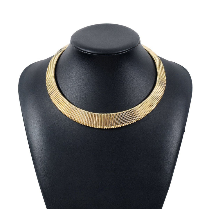 Ribbed metal solid chain necklace  | Festival Outfits Women