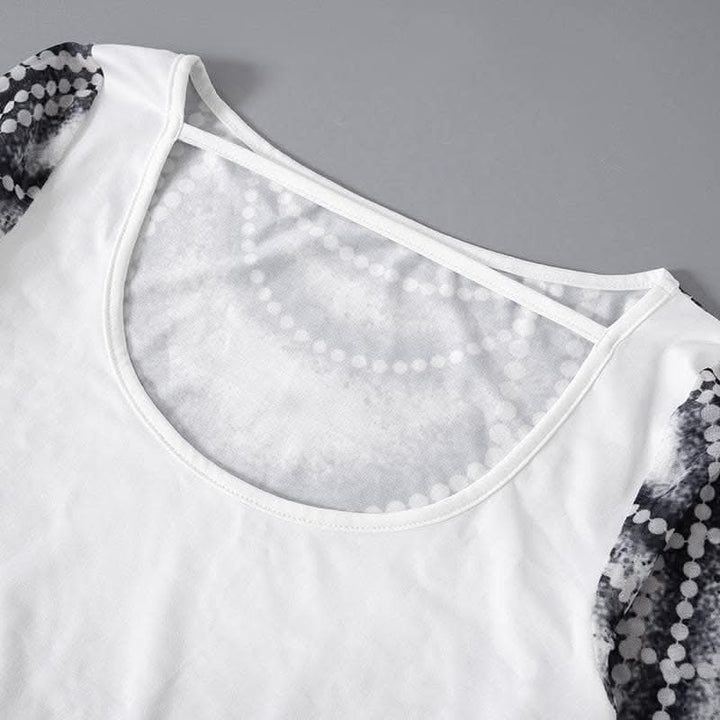 Drawstring long sleeve beaded print contrast backless top-final-sale  | Festival Outfits Women