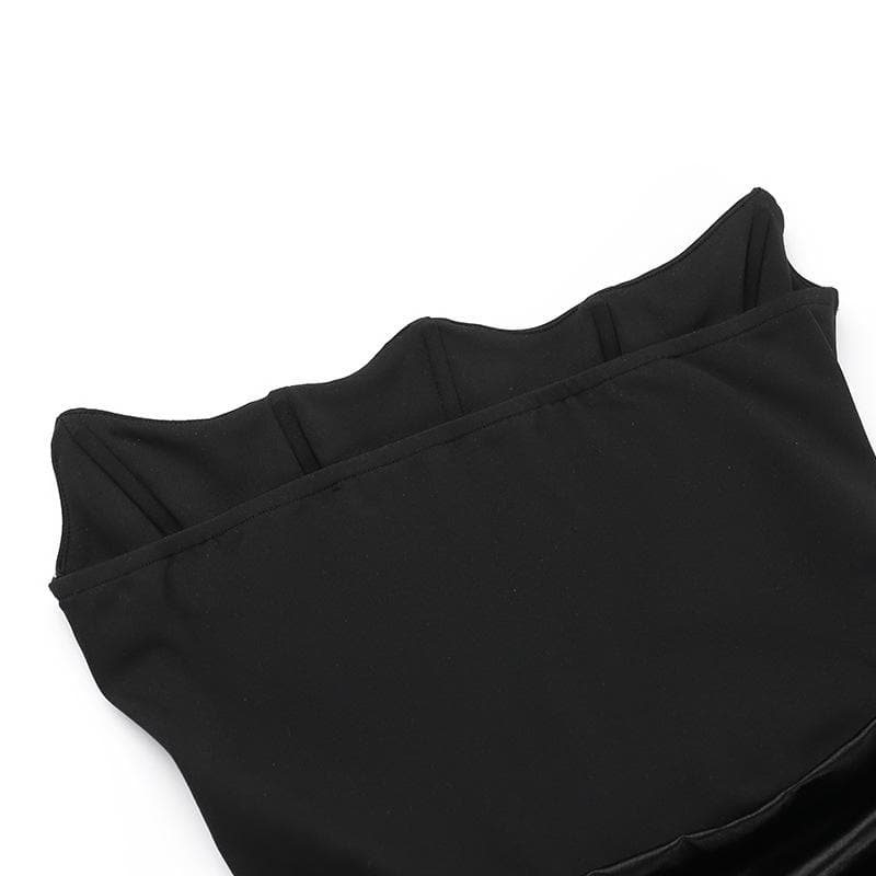 Ruched solid tube backless bustier mini dress  | Festival Outfits Women