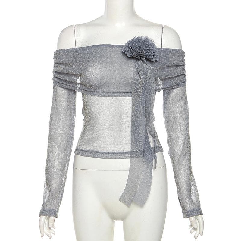 Doguwar riga mai ƙyalli daga kafada mai launin ruwan kasa | Kayan Biki na Mata