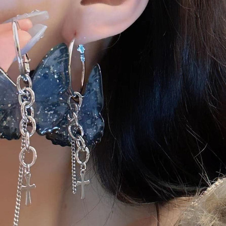 Butterfly cross o ring 1 pair earrings  | Festival Outfits Women
