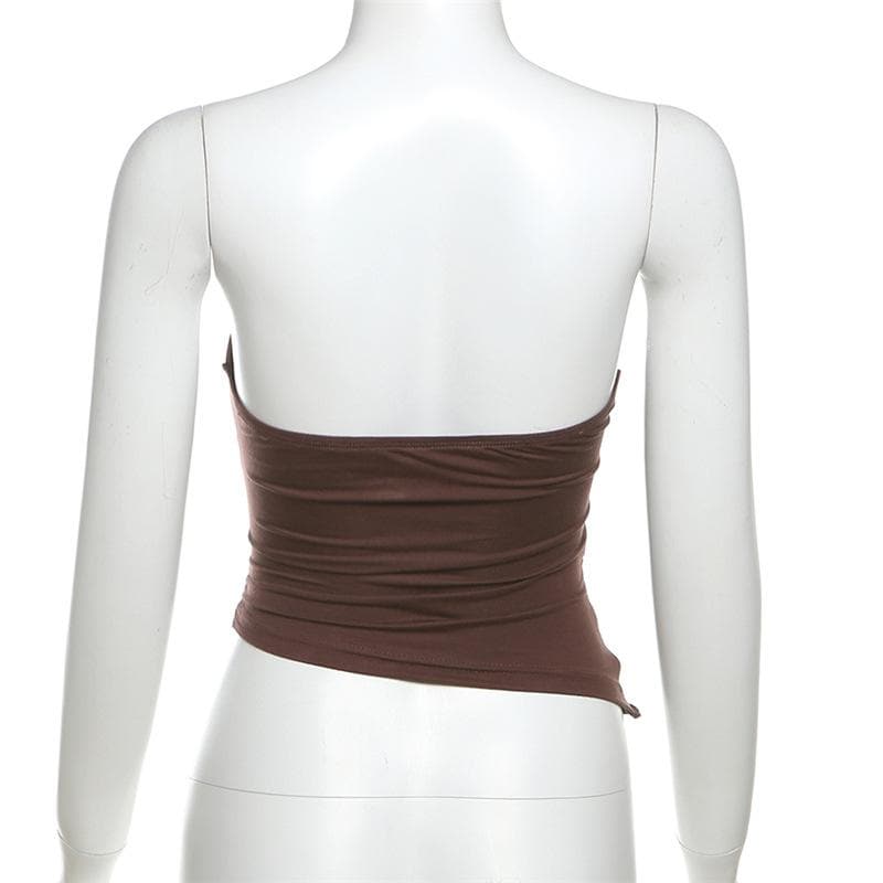 Sweetheart neck hollow out tube cut out top  | Festival Outfits Women