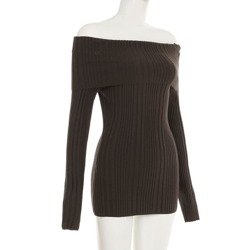 Long sleeve off shoulder textured solid mini dress  | Festival Outfits Women