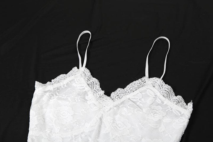 Lace ruffle flower pattern cami midi dress  | Festival Outfits Women