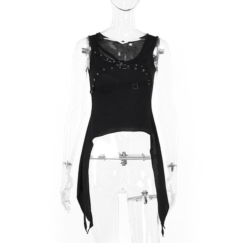 U neck cross front solid top  | Festival Outfits Women