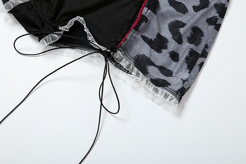 Rigar gajeriyar riga mai laushi da aka buga da damisa | Kayan Biki na Mata