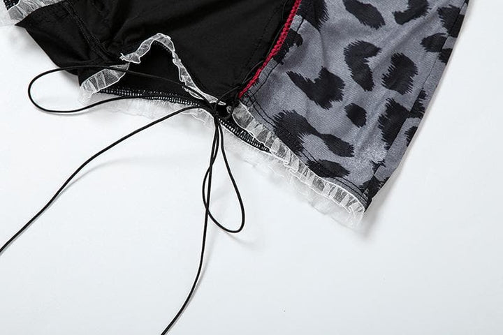 Rigar gajeriyar riga mai laushi da aka buga da damisa | Kayan Biki na Mata