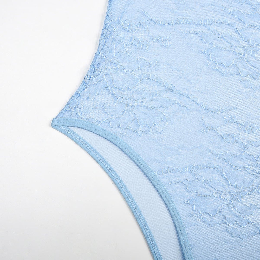 Sheer lace see through backless cami bodysuit  | Festival Outfits Women