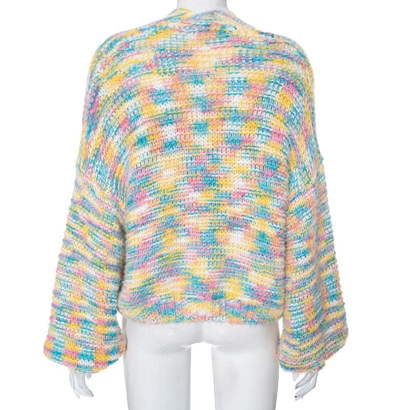 Knitted long sleeve contrast coat top-final-sale  | Festival Outfits Women