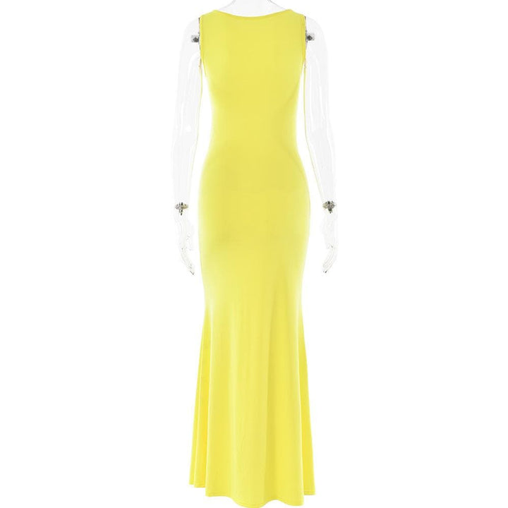 Riga mai kauri da aka yi da maxi mai kauri mara hannu | Kayan Biki na Mata